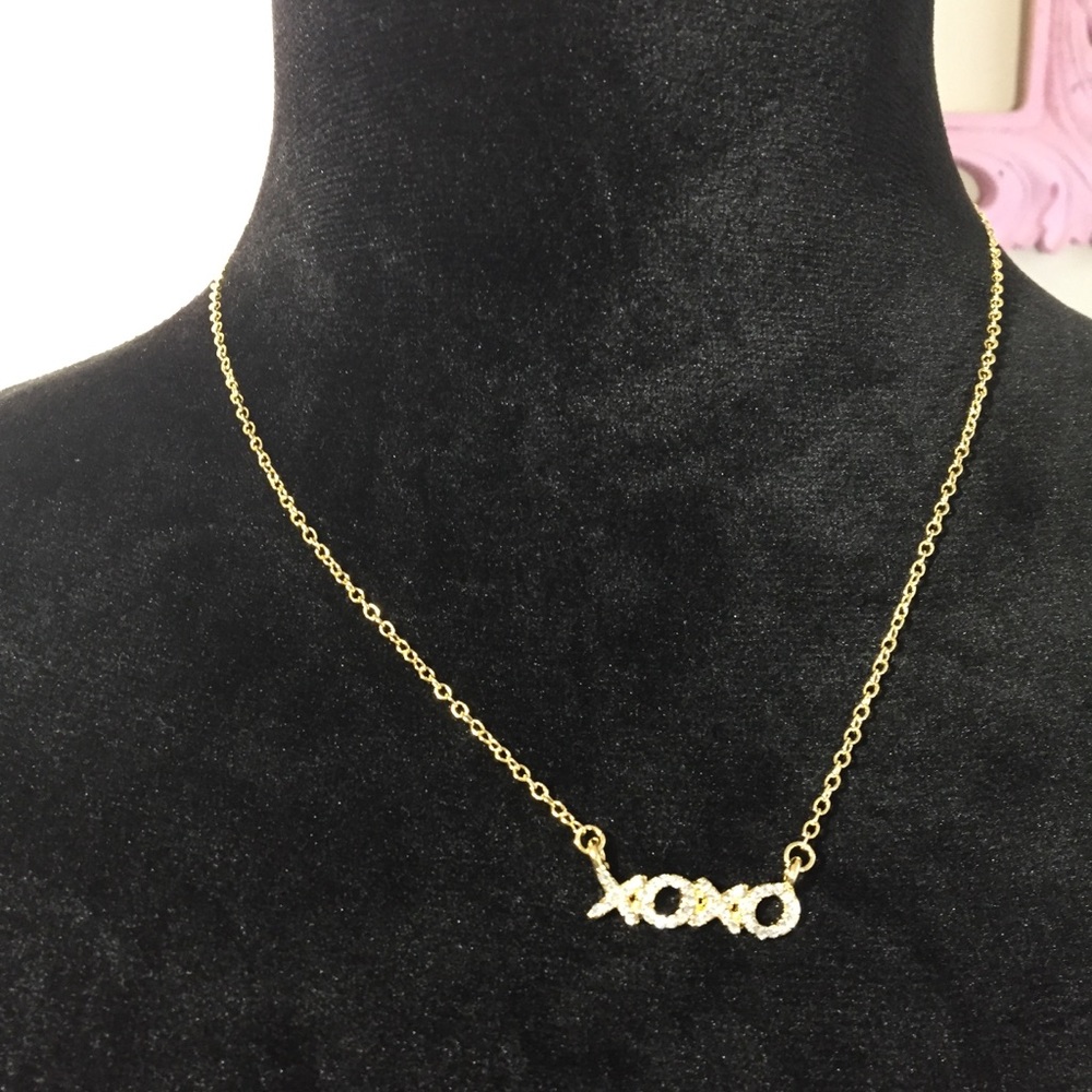 T&J designs neckless gold and crystals, 18” long